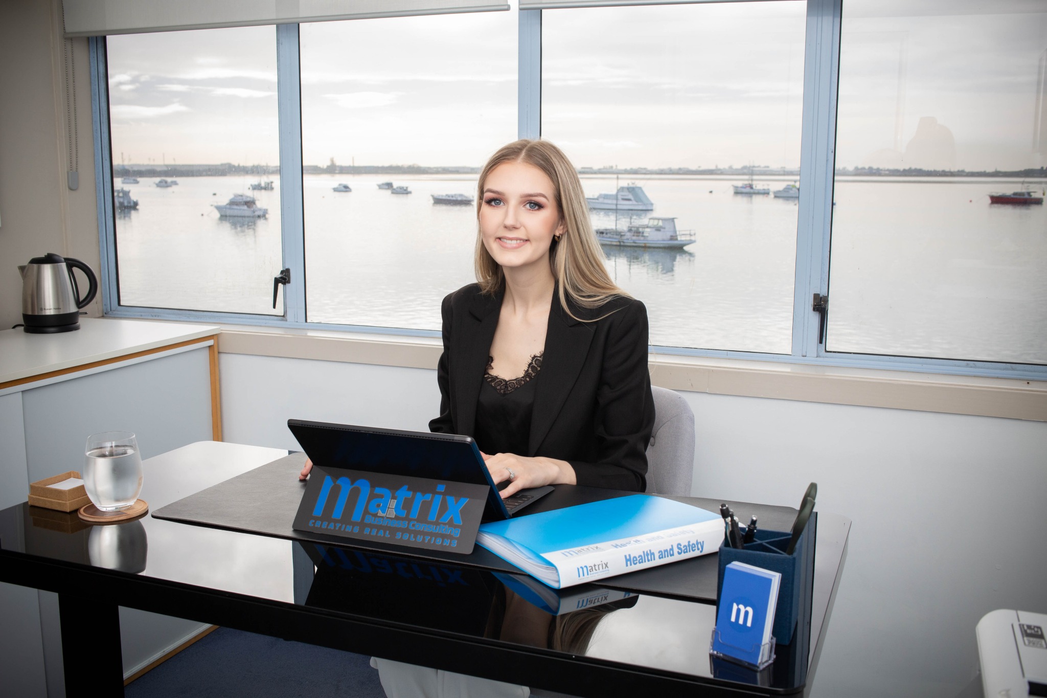 Matrix consultant working in office